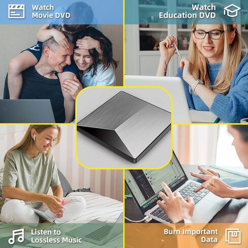 محرك أقراص Blu-ray خارجي USB 3.0 نوع C قابل للحمل BD-RE ROM CD/DVD ناسخ ثلاثي الأبعاد مشغل القرص RW محرك الأقراص الضوئية للكمبيوتر المكتبي Laptp مع نظام التشغيل Windows 7/8/10/11 MacBook Air Pro Mac in Kuwait