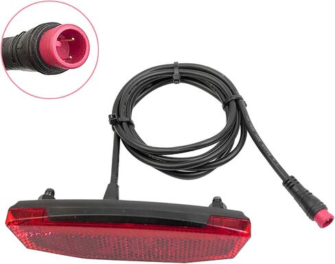 ضوء ذيل الدراجة، ضوء خلفي للدراجة الإلكترونية 6 فولت 60 فولت، ضوء تحذير LED ليلي، معدات ركوب الخيل، موصل مقاوم للماء، ضوء خلفي للدراجة الإلكترونية، 2 دبوس أحمر in Kuwait