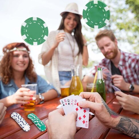 مجموعة رقائق البوكر، 11.7 جرام من رقائق البوكر، مجموعة البوكر مع حقيبة سماوية مخملية، لتعلم العد، تكساس هولديم، بلاك جاك، مستلزمات الحفلات الليلية (100 قطعة) in Kuwait