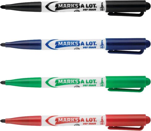 AVERY Marks A Lot علامات مسح جافة، علامات لوحة بيضاء منخفضة الرائحة مع طرف رصاصة، 6 ألوان متنوعة (24481) in Saudi Arabia