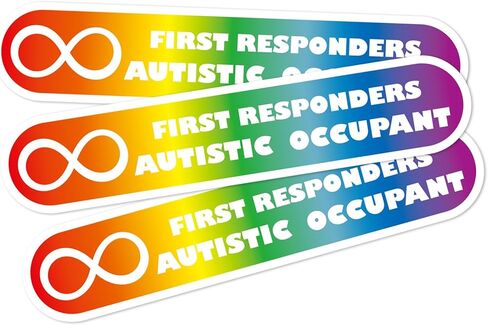 Autistic Occupant Car Stickers, 3 Pcs Autism Awareness Safety Decal for Emergency Responders Special Needs Sign Warning, 5x1 inches Weather Resistant Vinyl Small Bumper Stickers (Black) in Saudi Arabia