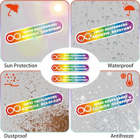 Autistic Occupant Car Stickers, 3 Pcs Autism Awareness Safety Decal for Emergency Responders Special Needs Sign Warning, 5x1 inches Weather Resistant Vinyl Small Bumper Stickers (Black) in Saudi Arabia