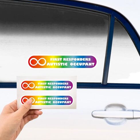 Autistic Occupant Car Stickers, 3 Pcs Autism Awareness Safety Decal for Emergency Responders Special Needs Sign Warning, 5x1 inches Weather Resistant Vinyl Small Bumper Stickers (Black) in Saudi Arabia