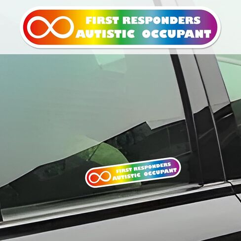 Autistic Occupant Car Stickers, 3 Pcs Autism Awareness Safety Decal for Emergency Responders Special Needs Sign Warning, 5x1 inches Weather Resistant Vinyl Small Bumper Stickers (Black) in Saudi Arabia