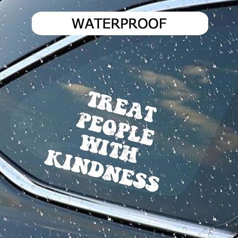 علاج الناس مع اللطف ملصق سيارة ملصق مضاد للمياه الفن الوفير نافذة السيارة ديكور رائع لJDM الزجاج الأمامي الرؤية الخلفية كمبيوتر محمول مضحك اقتباس الرجال سباق الفتيات in Kuwait