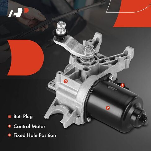 محرك ممسحة الزجاج الأمامي الممتاز A-Premium متوافق مع مركبات Chevy وOldsmobile وPontiac - Cavalier 2003-2005، Alero 2003-2004، Grand Am/Sunfire 2003-2005، 5 دبابيس - استبدال OE # 22711473 in Saudi Arabia