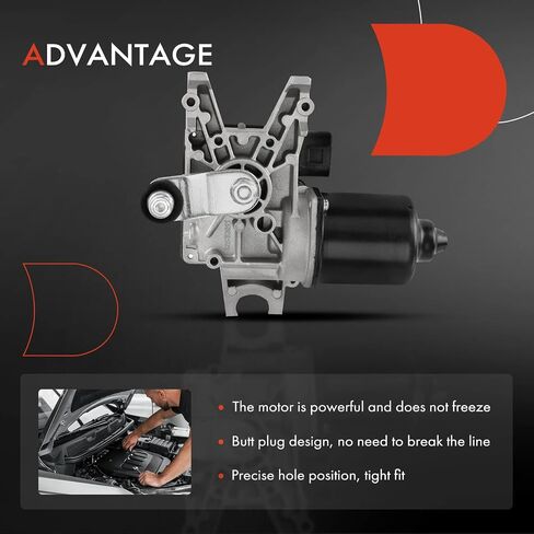 محرك ممسحة الزجاج الأمامي الممتاز A-Premium متوافق مع مركبات Chevy وOldsmobile وPontiac - Cavalier 2003-2005، Alero 2003-2004، Grand Am/Sunfire 2003-2005، 5 دبابيس - استبدال OE # 22711473 in Saudi Arabia