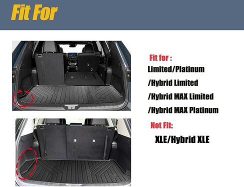 2024 Grand Highlander XLE Cargo Liner for 2024 Grand Highlander XLE All Weather Rear Cargo Area Mat 2024 Grand Highlander Trunk TPE Mat Trunk Liner 2024 Grand Highlander Accessories 2024 in Saudi Arabia