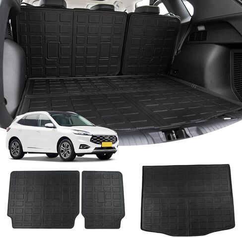 حصيرة البضائع متوافقة مع 2020-2024 Ford Escape Trunk Mat Cargo Liner Trunk Liner TPE جميع الأحوال الجوية غطاء المقعد الخلفي حامي 2023 Escape Accessories (حصيرة صندوق السيارة + سجادات مسند الظهر) in Kuwait