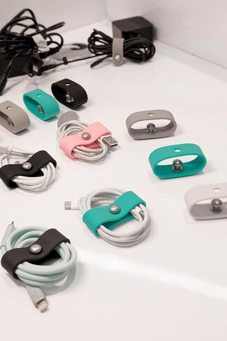 10pcs Earbuds Cord Organizer Silicone Keeper Cable Ties USB Charge Holder in Kuwait