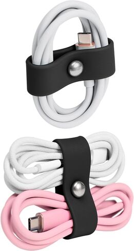 10pcs Earbuds Cord Organizer Silicone Keeper Cable Ties USB Charge Holder in Kuwait