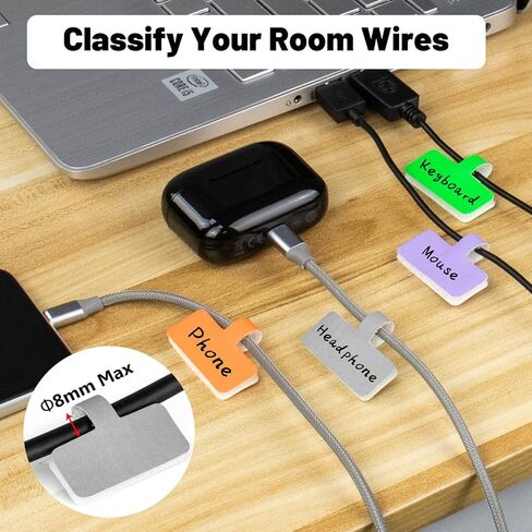 40 عبوة من ملصقات الكابلات للكتابة، منطقة HASA متعددة الألوان (8 ألوان) ملصقات سلكية، ملصقات سلك بخطاف وحلقة، علامات كابل لإدارة الكابلات وسهولة التعرف عليها in Kuwait
