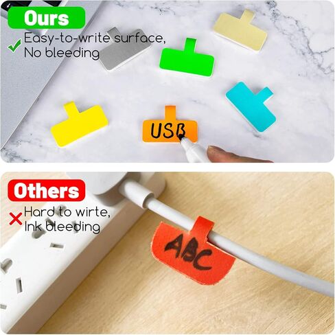 40 عبوة من ملصقات الكابلات للكتابة، منطقة HASA متعددة الألوان (8 ألوان) ملصقات سلكية، ملصقات سلك بخطاف وحلقة، علامات كابل لإدارة الكابلات وسهولة التعرف عليها in Kuwait