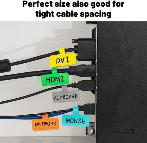 40 عبوة من ملصقات الكابلات للكتابة، منطقة HASA متعددة الألوان (8 ألوان) ملصقات سلكية، ملصقات سلك بخطاف وحلقة، علامات كابل لإدارة الكابلات وسهولة التعرف عليها in Kuwait