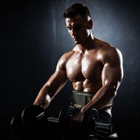 حزام رفع الأثقال RitFit - رائع للقرفصاء والطعنات والرفعة الميتة والدفاعات - للرجال والنساء - أسود 15.24 سم (مموه، M (30-36 بوصة)) in Kuwait