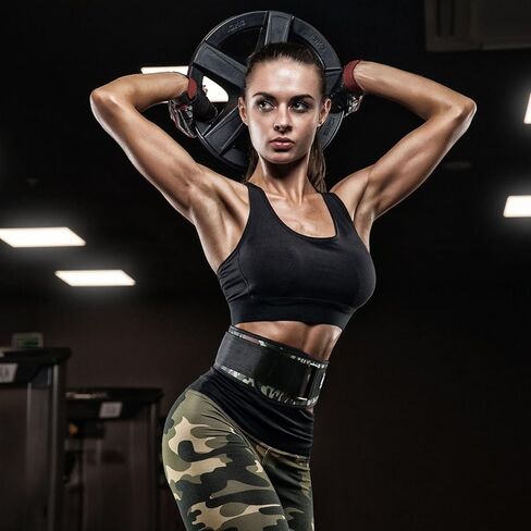 حزام رفع الأثقال RitFit - رائع للقرفصاء والطعنات والرفعة الميتة والدفاعات - للرجال والنساء - أسود 15.24 سم (مموه، M (30-36 بوصة)) in Kuwait