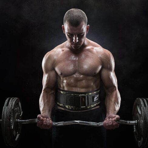 حزام رفع الأثقال RitFit - رائع للقرفصاء والطعنات والرفعة الميتة والدفاعات - للرجال والنساء - أسود 15.24 سم (مموه، M (30-36 بوصة)) in Kuwait