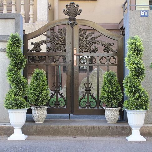 2 Foot Artificial Tower Cypress Tree Boxwood Topiary Tree Artificial Plants for Home Office Outdoor and Indoor Decor, Set of 2 (Green) in Saudi Arabia