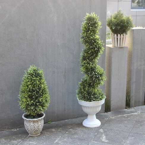 2 Foot Artificial Tower Cypress Tree Boxwood Topiary Tree Artificial Plants for Home Office Outdoor and Indoor Decor, Set of 2 (Green) in Saudi Arabia