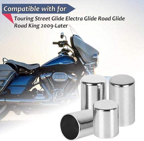 مجموعة أغطية أجهزة الإرساء ذات 4 نقاط، أغطية غطاء ذات نقاط مغناطيسية طويلة وقصيرة متوافقة مع Touring Street Glide Electra Glide Road Glide Road King 2009-2024 (4 قطع أسود) in Kuwait