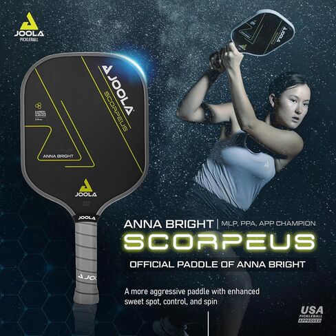 JOOLA Scorpeus Pickleball Paddle w/Charged Surface Technology for Increased Power & Feel - Fully Encased Carbon Fiber Pickleball Paddle w/Larger Sweet Spot - USAPA Approved. in Saudi Arabia