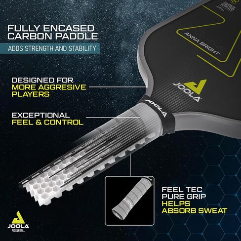 JOOLA Scorpeus Pickleball Paddle w/Charged Surface Technology for Increased Power & Feel - Fully Encased Carbon Fiber Pickleball Paddle w/Larger Sweet Spot - USAPA Approved. in Saudi Arabia