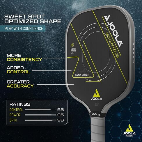 JOOLA Scorpeus Pickleball Paddle w/Charged Surface Technology for Increased Power & Feel - Fully Encased Carbon Fiber Pickleball Paddle w/Larger Sweet Spot - USAPA Approved. in Saudi Arabia