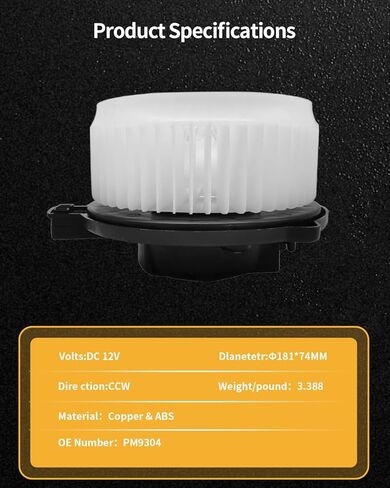 محرك منفاخ سخان HVAC متوافق مع Honda Odyssey 2010-2005، Ridgeline 2007-2006، Odyssey 05-10، Acura RL 2012-2015 - يستبدل 700192 75735 PM9304 BM9304 in Kuwait