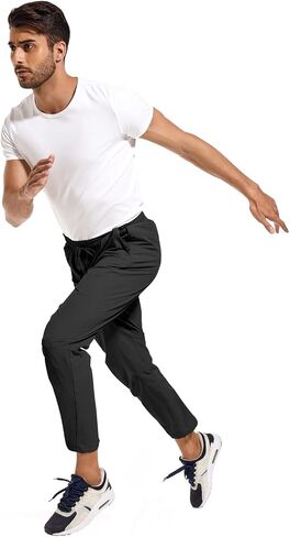 Mens Athletic Workout Pants, Lightweight Outdoor Waterproof Golf Hiking Pants, Quick Dry Gym Jogging Sweatpants for Men in Saudi Arabia