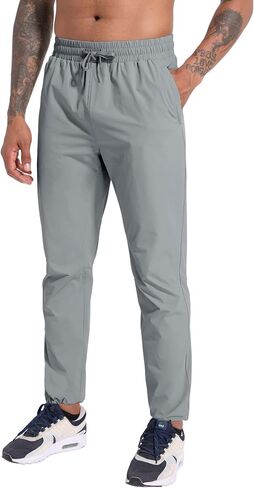 Mens Athletic Workout Pants, Lightweight Outdoor Waterproof Golf Hiking Pants, Quick Dry Gym Jogging Sweatpants for Men in Saudi Arabia