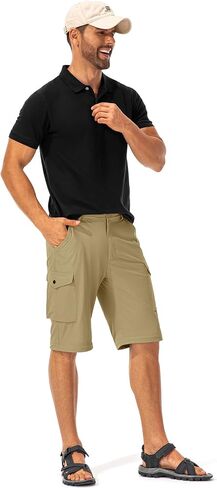 Mens Hiking Pants Convertible Quick-Dry-Stretch-Lightweight Zip-Off Outdoor Waterproof Safari Scouts Fishing Pants with deep Pockets,6077,Khaki,36 in Saudi Arabia
