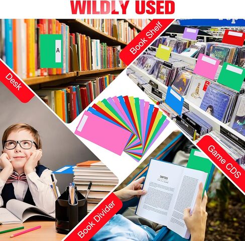 36 Pack Library Shelf Dividers with Stickers, 6 x 12 Inches Book Shelf Dividers Plastic Library Shelf Marker, 6 Colors Comic Book Dividers for Organizing School Library Home Classroom Teacher Supplies in Saudi Arabia