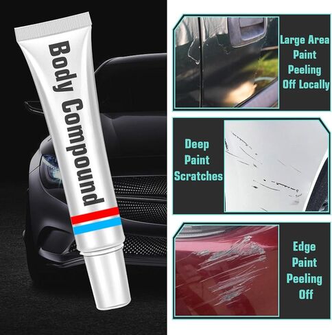 طلاء لمس للسيارات، طلاء أسود للسيارة، طقم طلاء أسود 3 في واحد، مزيل خدوش السيارة للخدوش العميقة، طلاء جديد سريع وسهل لإصلاح الحواف الصغيرة، العجلة، طقم طلاء السيارة (0.4) فلوريدا أوقية) in Kuwait