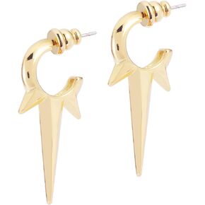Obidos Gold Hoop Earrings -14K Gold Plated Statement Earrings - Spike Huggie Small Hoop Earrings for Women Boho Simple Hypoallergenic Earrings