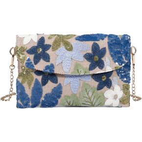 Molodo Sequin Clutch for Women Shiny Straw Purses Handbag Crossbody Bag for Beach Summer Travel 2025