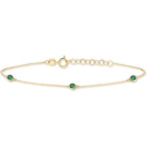 Gelin Emerald Station Bracelet in 14K Solid Gold