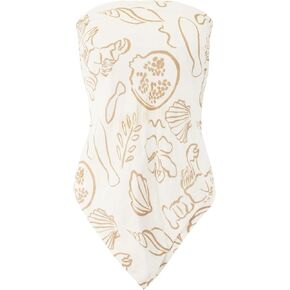 Almere Womens Printable Tie style Style Bandana Top for Girls Summer Vacation Brandless Out Out Beach Shirt in Kuwait