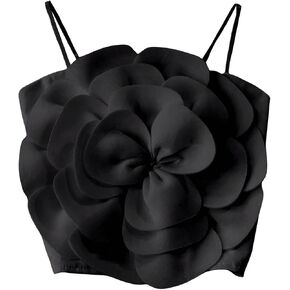 GORGLITTER Women's Flower Crop Tops Casual Floral Tropical Backless Sleeveless Cute Summer Dressy Going Out Tank Tops in Saudi Arabia