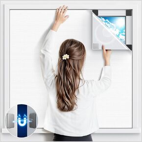 Magnetic Blackout Window Cover, 75" x 58" Portable Blackout Curtains for Bedroom, No Drill Window Shades & Blackout Blinds, Temporary Black Out Shades for Windows Film Nursery Travel RV - White