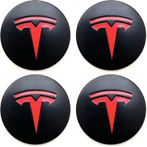 Center Caps for Tesla Model 3 Model Y Hubcaps Rims Protector Hub Cap Replacement Fits Tesla Accessories (Red)