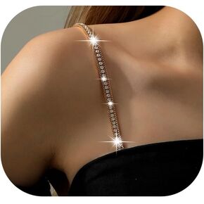1Pair Rhinestone Shoulder Strap Chain Shining Bridal Wedding Lingerie Strap Shoulder Chain Sexy Crystal Underwear Chain for Women