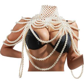 YWCUTE WIND'S SEXY PEARL BRA LOTTONTALLAY BEACH BIKINI DANET HALLOWEEN HALLOWEEN MASHION BODY CARNING (W-1228) (W-1228)