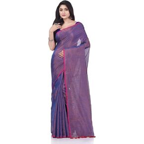 Women's Bengal MayurKonthi Color Changer Tissue Pure Handloom Cotton Saree With Blouse Piece Free Size