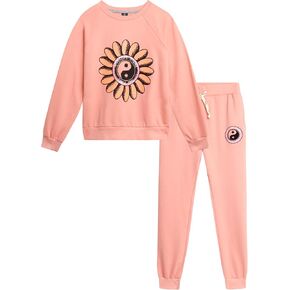 مجموعة Sweatsuit 'Girls Volcom - 2 قطعة فرنسية Terry Pullover Crewneck Sweatshirt و Gogger Sweatpants for Girls (7-12) in Kuwait
