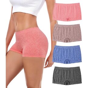 Womens Boys Shorts Underwear Seamless Full Coverage Briefs Soft Stretch Boxer Shorts For Women Multipack