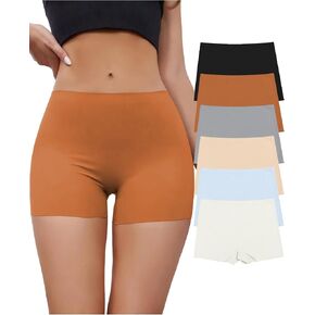 LALESTE Seamless Boyshorts Panties for Women No Show Boxer Shorts Briefs Panties Soft Stretch Ladies Boy Shorts 6 Pack
