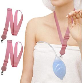 2 Pack Shower Lanyard for Mastectomy Drain Holder Adjustable Neck Ropes JP Drainage Bulbs Accessories Breast Cance Reconstruction Post Surgery Recovery Patients Bath Accessories (Pink)