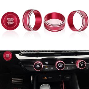 Interior Accessories Button Knob Covers for Honda 2022-2024, CRV/HRV/Accord 2023-2024, AC Start/Stop Button Trim (Blue 5Pcs)