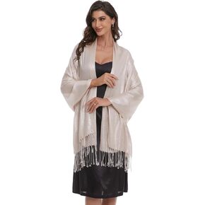 Sparkle Metallic Shawls and Wraps for Evening Dresses Glitter Shimmery Pashmina Scarf for Bride Wedding