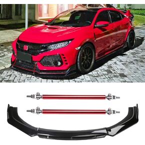 Dreamizer Car Universal Lip Front Lip 4pcs Body Kit Chin Spoiler Spinter Proffuser Protector Function for Toyota Honda Nissan ، Black W/Blue
